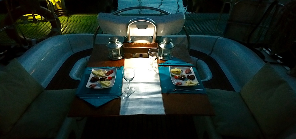 Dinner on board in Giardini Naxos